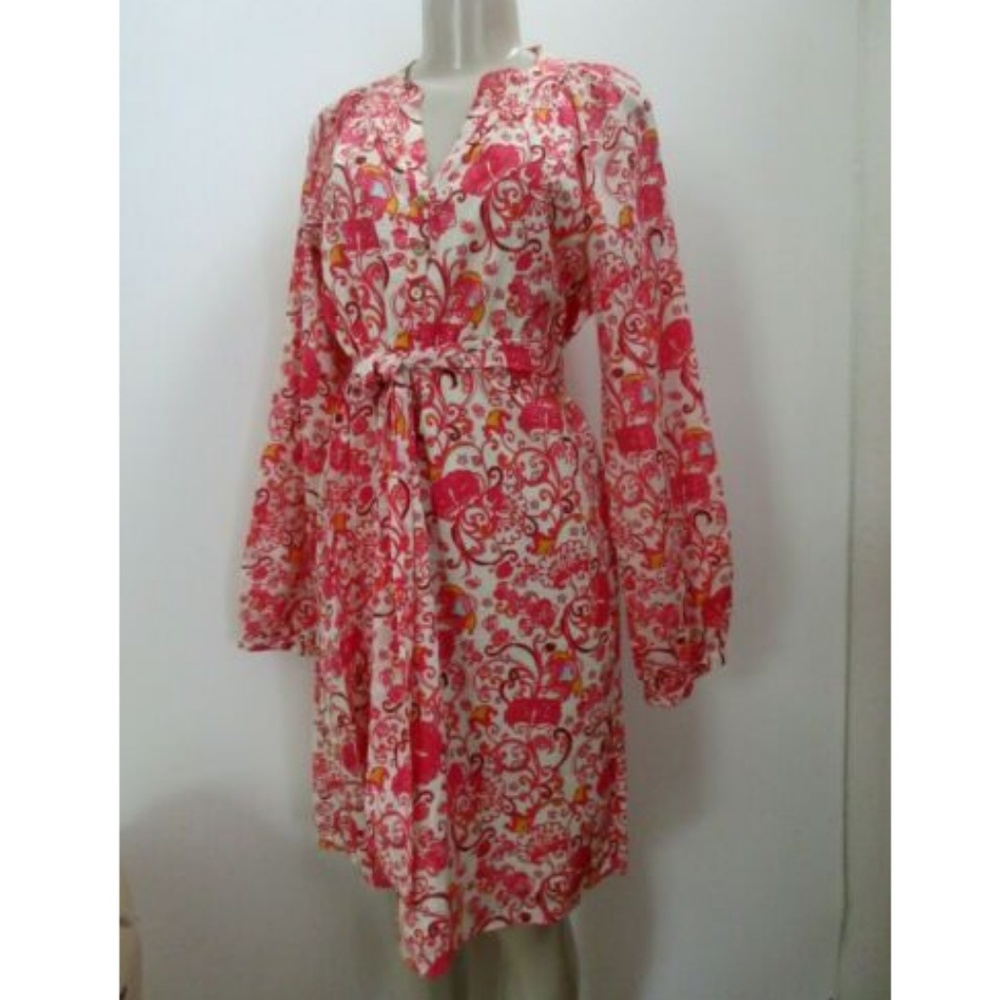 LILLY PULITZER Belted Paisley Henley Dress Size 8